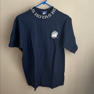 Georgetown Hoyas vintage Starter embroidered ringer tee mock neck shirt NWT M
